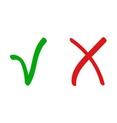 Red Cross X Wrong Sign Rejected And Green Check