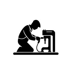 Welder In Workshop Icon