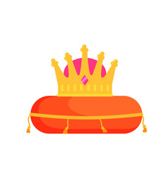 Crown On Pillow Luxury Red Cushion Icon