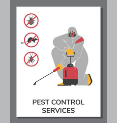 Pest Control Service Worker With Insects