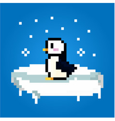 Pixel Cute Penguin Snowy Day