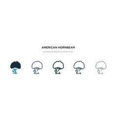 American Hornbeam Tree Icon In Different Style