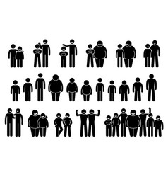 People And Man Different Body Sizes