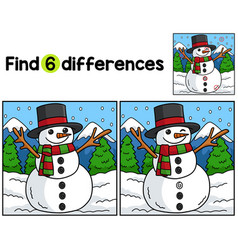 Snowman Christmas Find The Differences