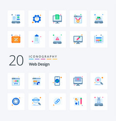 20 Web Design Flat Color Icon Pack Like Bug Video