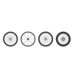 Black Bicycle Wheel Symbols Collection Bike