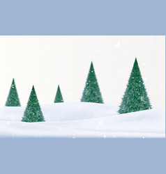 Christmas Landscape With Snow And Trees