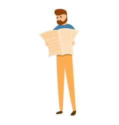 Habit Reading Newspaper Icon Cartoon Style