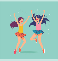 Two Young Women Celebrating Success Excitedly