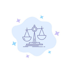 Balance Law Loss Profit Blue Icon On Abstract