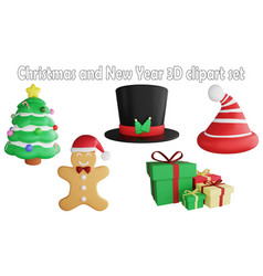 Christmas And New Year Clipart Element 3d Render