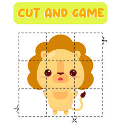 Cut And Glue Lion Educational Children Game