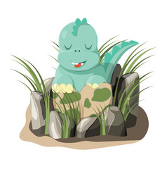 Cute Cartoon Dino Dinosaur Egg And Newborn