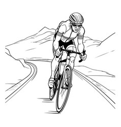 Cyclist On The Road Ready For Vinyl Cutting