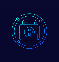 First Aid Kit Icon Linear Design