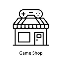 Game Shop Outline Icon Design