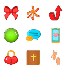 Handout Icons Set Cartoon Style