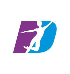 Letter D Shape Dancing Silhouette Graphic