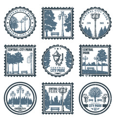 Vintage Central City Park Emblems Set