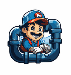 Cartoon Plumber Mascot Character