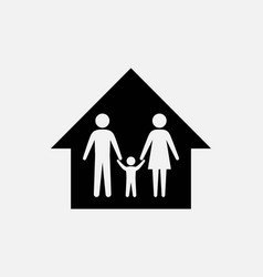 Family Home Icon House Parents Cild Mother Father