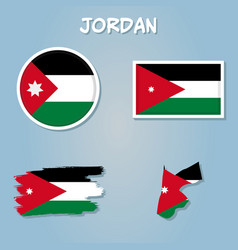 Map Of Jordan With Flag