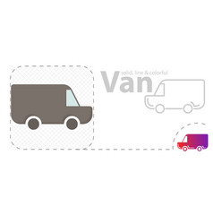 Minivan Isolated Flat Line Icon