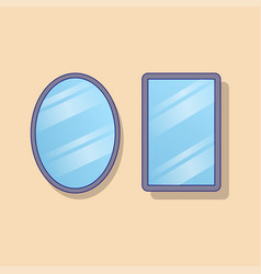 Mirror Object Furniture Flat Cartoon Style