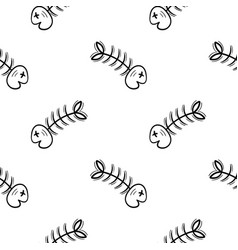 Fishbone Hand Drawn Seamless Pattern 2