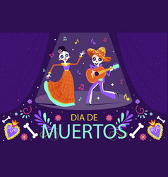 Flat Dia De Muertos Celebration