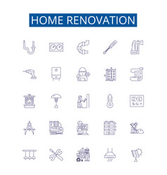 Home Renovation Line Icons Signs Set Design