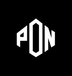 Pon Letter Logo Design With Polygon Shape