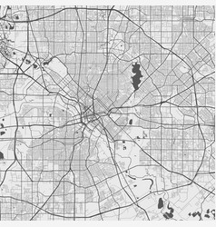 Urban City Map Dallas Poster Grayscale Street