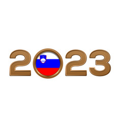 2023 Gold Number With The Flag Of Slovenia Inside