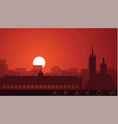 Krakow Low Sun Skyline Scene