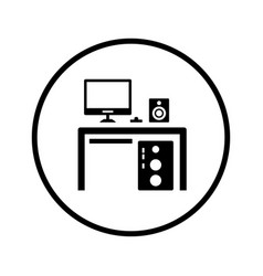 Bureaux Computer Desk Icon Black Graphics