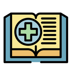 Medical Book Icon Color Outline