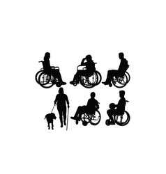 Silhouettes Of A Disabled Person In A Wheel Chair