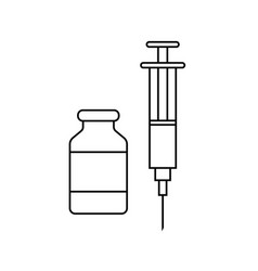 Vaccine Icon Syringe And Vial Flat