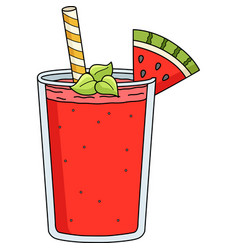 Watermelon Fruit Shake Cartoon Colored Clipart