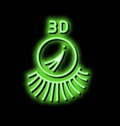 3d Eyelashes Neon Glow Icon