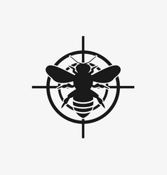 Asian Giant Hornet Or Bee Icon Red Target Anti