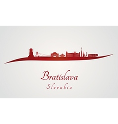 Bratislava Skyline In Red