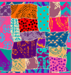 Geometric Abstract Pattern Intersection Patchwork