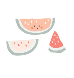 Cute Watermelon Fruit Slice In Pastel Color