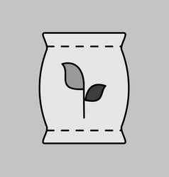 Fertilizer Bag Isolated Grayscale Icon Graph