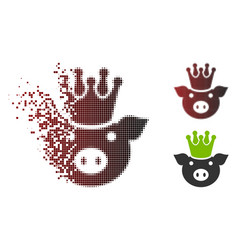 Fragmented Pixel Halftone King Pig Icon