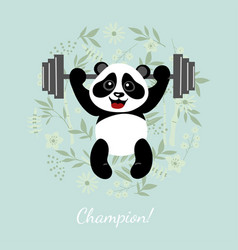 Little Cute Panda Weightlifter