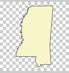 Mississippi Map Shape United States Of America