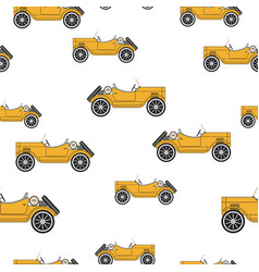 Seamless Pattern With Retro Race Car